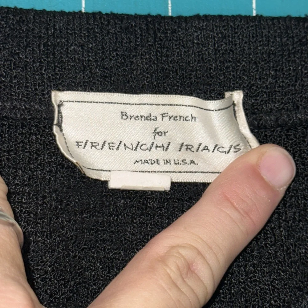 Brenda French for French Rags Black Vintage Asymmetrical Fringe Skirt Size Med